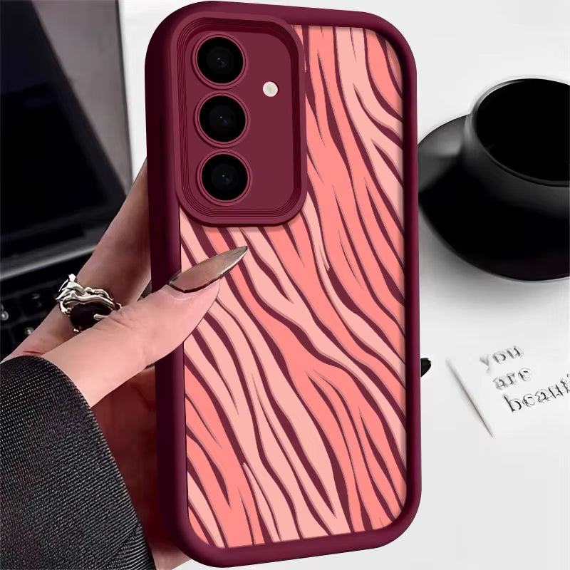 Striped Phone Case for Samsung Galaxy S24 S23 Ultra S22 S21 S20 FE A56 A34 A16 A36 A15 A35 A52 A54 A55 5G Capa S25 Ultra Edge