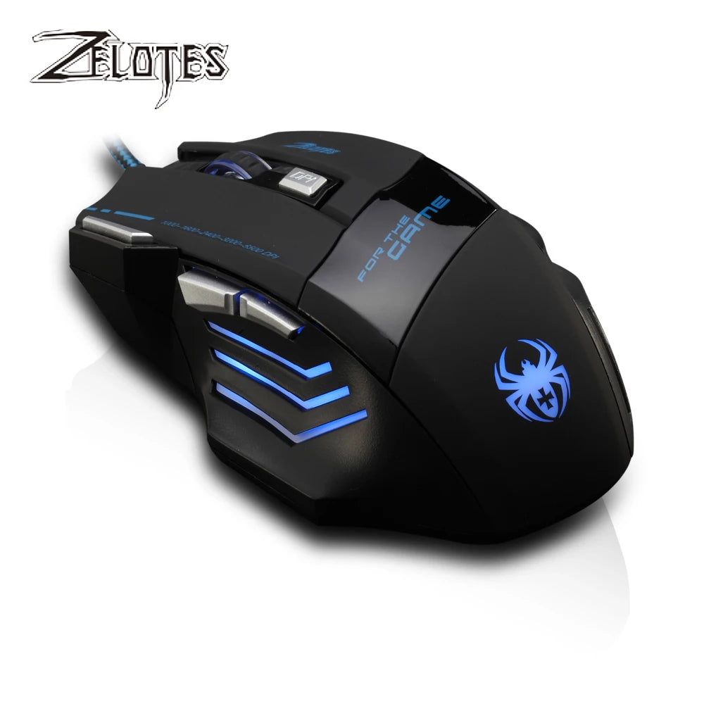 T-80 Gaming Mouse 7200 DPI Backlight Multi Color LED Optical 7 Button Mouse Gamer USB Wired Gaming Mouse for Pro Gamer