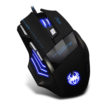 T-80 Gaming Mouse 7200 DPI Backlight Multi Color LED Optical 7 Button Mouse Gamer USB Wired Gaming Mouse for Pro Gamer