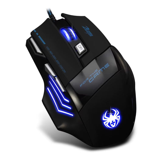T-80 Gaming Mouse 7200 DPI Backlight Multi Color LED Optical 7 Button Mouse Gamer USB Wired Gaming Mouse for Pro Gamer