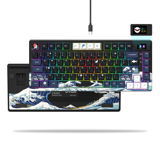 S-K80 75% Keyboard with Color OLED Display Mechanical Gaming Keyboard Hot Swap Keyboard Gasket Mount RGB Custom Keyboard